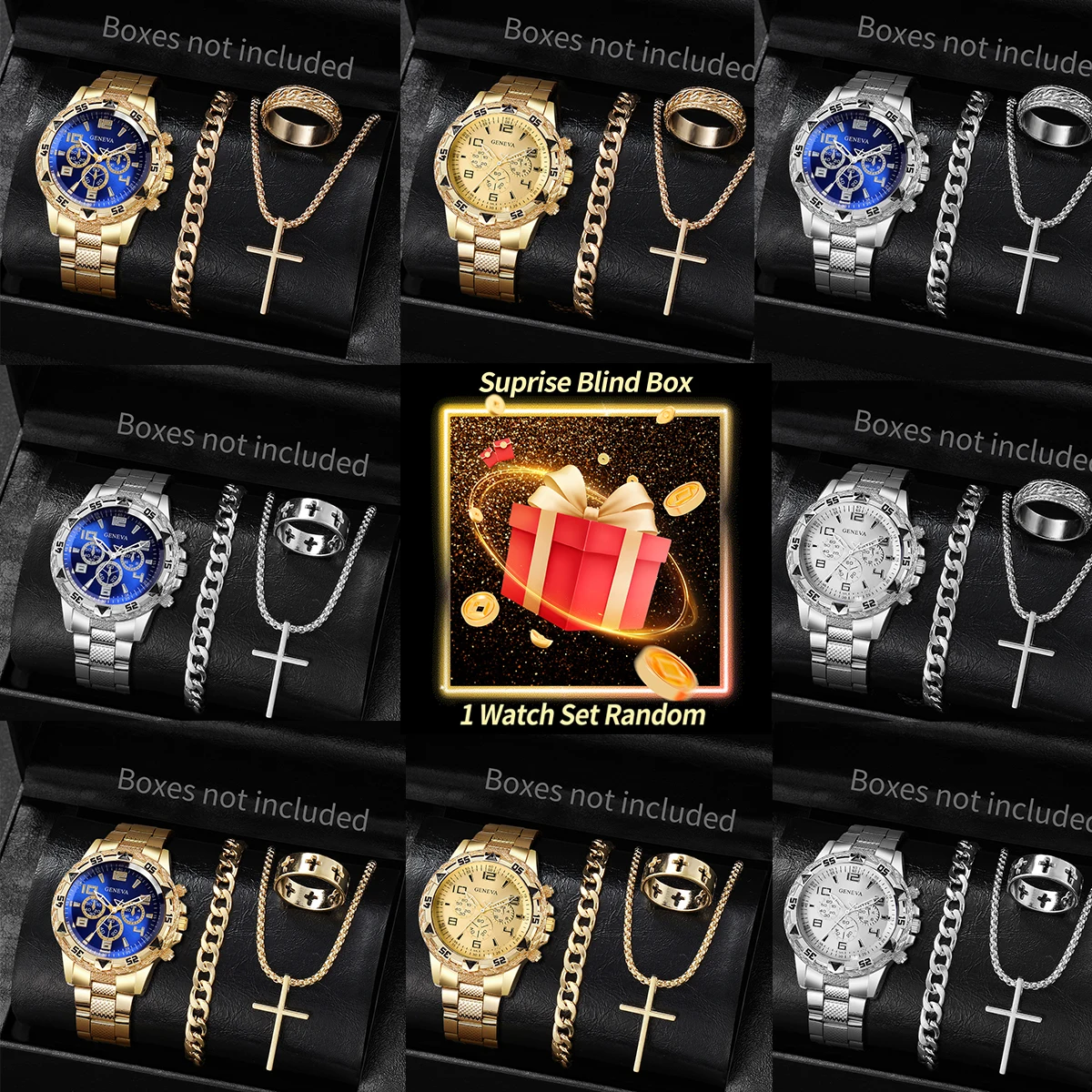 Jewelry Watches Box - Набор загадочных часов-сюрпризов, слепая коробка-4 шт./компл.,