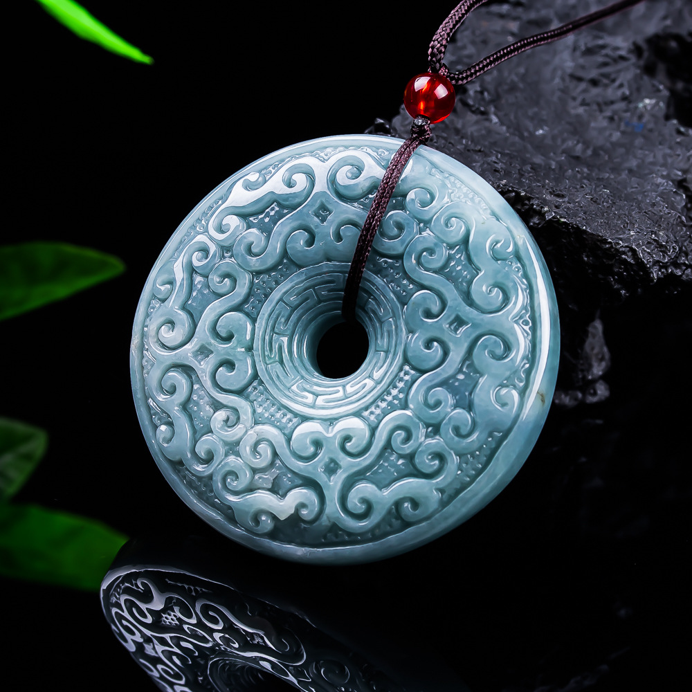 The Jewelry & Watches - Натуральный бирманский нефритовый кулон-цветок, винтажное дизайнерское