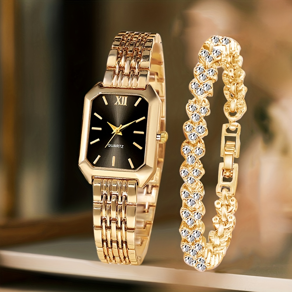 Jewelry Watches For Women - 2 шт. Модные прямоугольные женские кварцевые