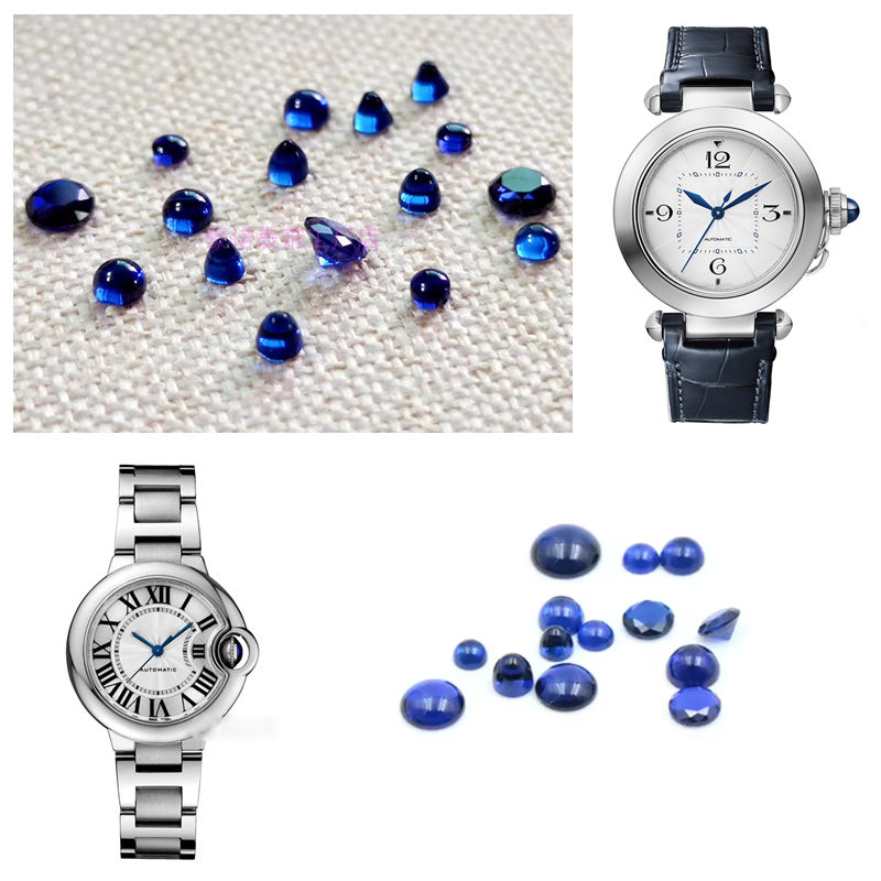 Cartier Watch Ballon Bleu - Корона с синим сапфиром, круглая, подходит