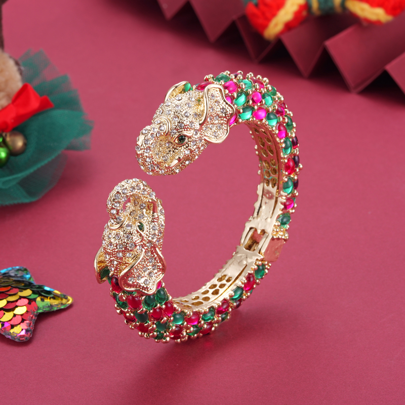 Paradise Jewelry & Watches Llc Miami - Женский разноцветный Браслет-манжета с двумя головами