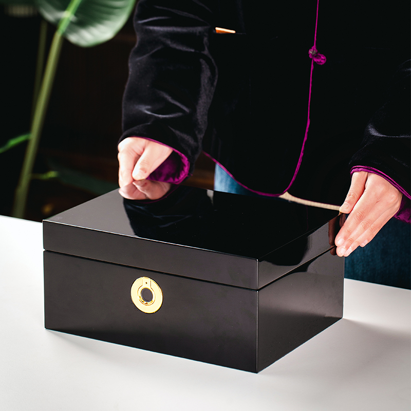 Jewelry Watches Box - Современная портативная черная прямоугольная шкатулка для