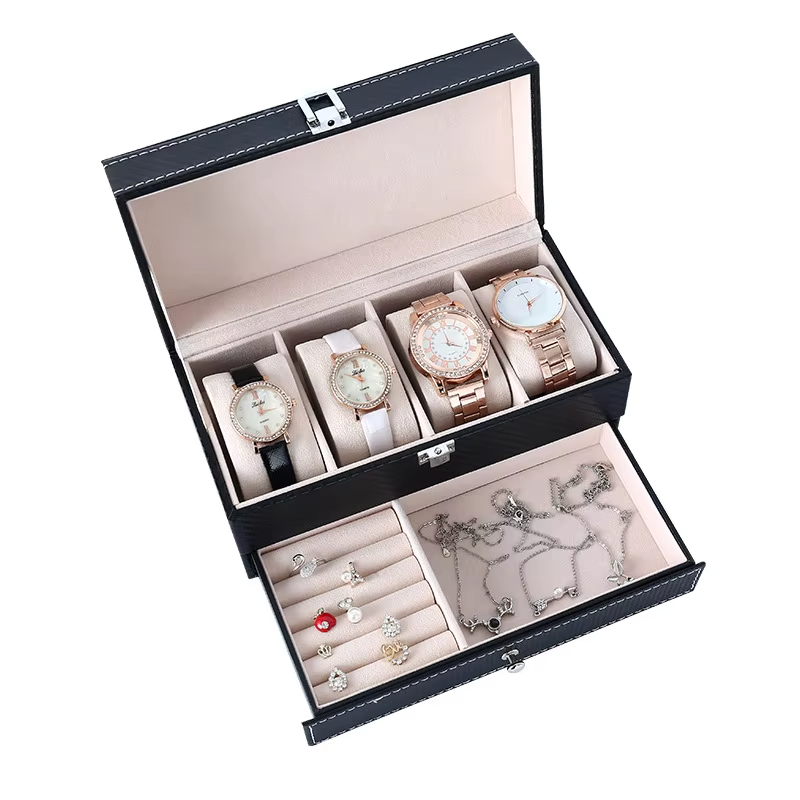 Коробка для часов на 4 слота,  – обзор и цена Jewelry Watches Box